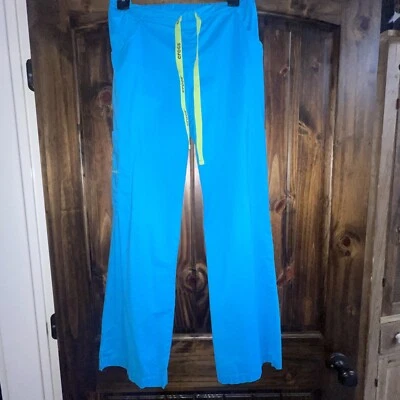 Womens Crocs Medical Apparel Cargo Scrubs Pants Sz S Turquoise Blue - Image 1 of 4