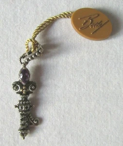 Barbara Bixby Sterling/18K Gold Amethyst Key Pendant Enhancer - Picture 1 of 4
