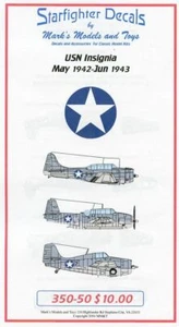 Starfighter Aufkleber 35050 x 1/350 USN Abzeichen Mai 1942 bis Juni 1943 für Verdienst - Bild 1 von 1
