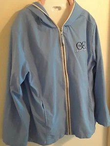 Ocean City MD Maryland Blue Womens L Rain Jacket Full Zip Outer/Inner Pockets - Picture 1 of 7