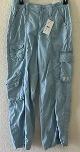 BDG Y2K Cargo Pants Womens XS Blue Wide Leg Baggy Elastic NWT MSRP $79.00 - Picture 1 of 10