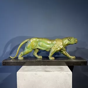 Important large 75cm Art deco bronze panther puma Demetre Chiparus Paris France - Bild 1 von 18