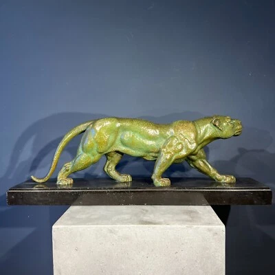 Important large 75cm Art deco bronze panther puma Demetre Chiparus Paris France - Bild 1 von 4