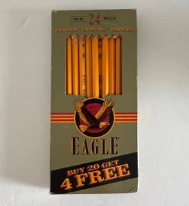 Matite in legno Berol Eagle HB n. 2 USA Made In Wood Vintage Scatola da 24 #224-20 - Foto 1 di 6