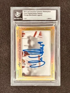 Chris Chelios Jeremy Roenick 2013 Leaf Masterpiece Cut Signature signed 1/1 JSA - Picture 1 of 2