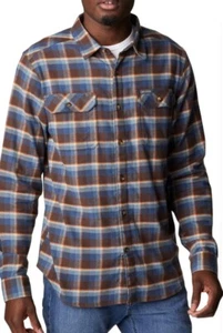 Camisa de franela a cuadros marrón Columbia Omni-Wick para hombre pequeña - Imagen 1 de 2