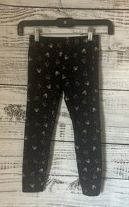 Pre-Owned Kids Minnie Mouse Lined Leggings Black Glitter Jumping Beans Disney - Picture 1 of 2