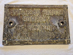 American Bridge Company New York 1909 Rare cast Iron sign "UN-RESTORED" - Picture 1 of 9