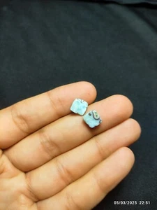 Larimar Cushion Cabochon 8x8mm Sky Blue Smooth Gemstone - Picture 1 of 4