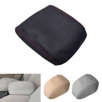 Black Leather Center Console Lid Armrest Cover Trims For Honda Pilot 2009-2013 - Image 1 of 4