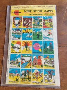Arizona Scenik Pictour Sticker Stamps 1966 Paul Reeves, Scottsdale, Sealed - Picture 1 of 2
