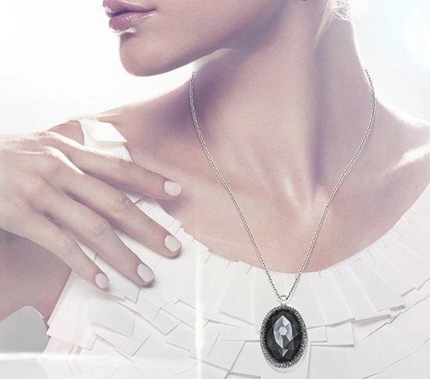 Кулон Swarovski VITA JET ГЕМАТИТ, большой темный кристалл, тротуар 5008674 - Изображение 1 из 4