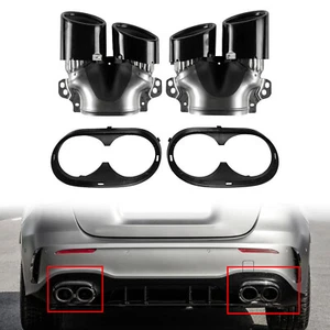 Tubo de escape de parachoques trasero cuádruple 2 piezas para Mercedes Benz CLA W177 A35 CLA35 AMG - Imagen 1 de 10