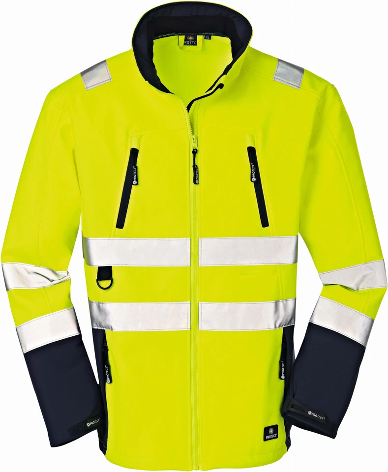 4PROTECT Warn-Wetterschutz-Softshell-Jacke Pittsburgh Leuchtgelb/Navy - Bild 1 von 1