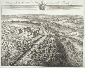 Antique Print UPPER DOWDESWELL, Nr Cheltenham, Gloucestershire Original KIP 1712 - Picture 1 of 3