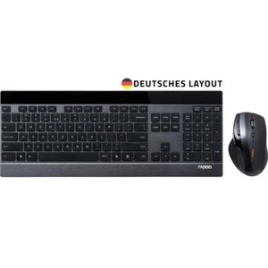 Rapoo 8900P - 5 GHz Full Metal Wireless Laser Funk DeskSet flach Edelstahl / Alu - Bild 1 von 6