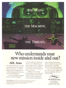 Print Ad 1990 AEL Aero Threat Detection to Tactical Countermeasures EMI ECM Test - Picture 1 of 1