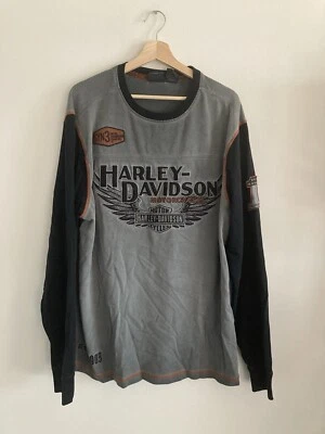 Vintage Harley Davidson Iron Block Shirt XL Patches Biker 3D Spell Out - Image 1 of 4