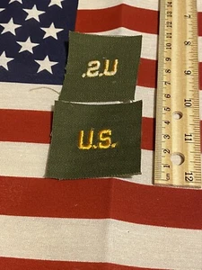 Us army arng insignia NOS collar rank sew on Vietnam US  1 pair OD veteran nos - Picture 1 of 1