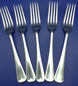 Vintage 5 X Butler Art Silver Plate 19.5cm Dinner Forks Old English Cutlery - Picture 1 of 3