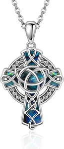 Keltenkreuz Anhänger Halskette 925 Sterling Silber Schmuck Geschenke für Damen Mädchen - Bild 1 von 6