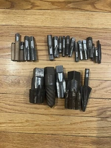 Lot (23) Mixed Pipe Taps from 1-1/2"-11 to 1/4" & Screw Extractors Ace Threading - Picture 1 of 3