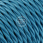 Turquoise Twisted Yarn Cloth Covered Electrical Wire - Braided Yarn Fabric Wire