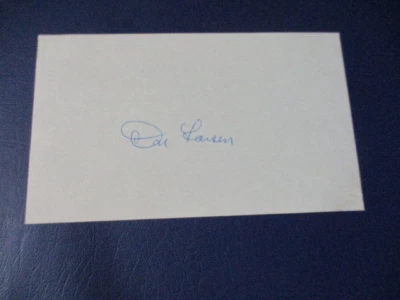 DON LARSEN AUTH. AUTOGRAPHED 3 X 5 INDEX CARD NEW YORK YANKEES NM - Image 1 of 2