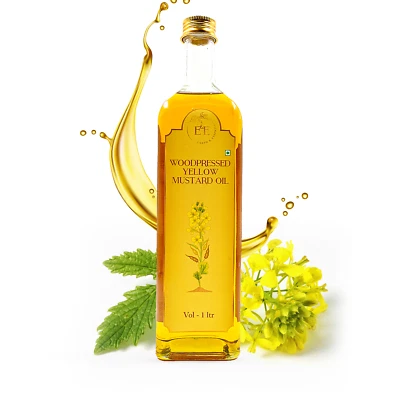 Earth & Essentials Woodpressed Yellow Mustard Oil 1000 ml I Pure Cooking Oil - Image 1 of 4