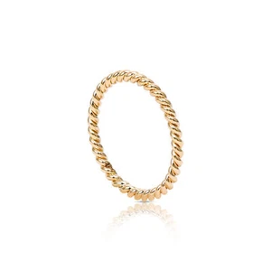 SOLID PLAIN GOLD TWISTED BAND RING 14K GOLD FINE JEWELRY SIZE- 3 TO 8 US - Picture 1 of 6