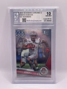 2023 Bowman Chrome U 1st Bowman Emeka Egbuka Rookie Graded MGCo. Gem Mint 10 - Picture 1 of 1