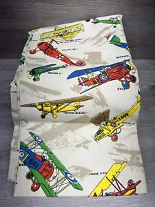 Vintage 1960s House 'N Home Airplane Novelty Fabric - Steampunk Retro - 4+ Yards - Picture 1 of 8