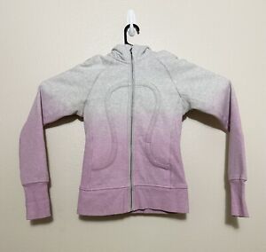 Lululemon Scuba Special Edition Dip Dye Full Zip Hoodie Gray Pink Size 4 XS / S