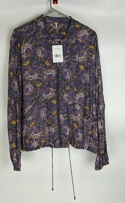 Free People Soft Printed Floral Bomber Jacket Size Medium NWT 560079 - Image 1 of 4