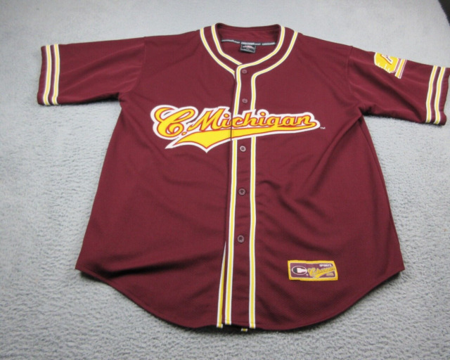 Men's Colosseum Black Michigan Wolverines Free Spirited Mesh Button-Up Baseball  Jersey