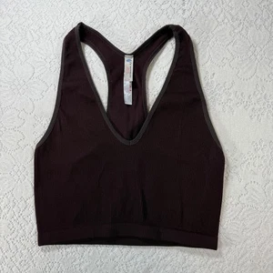 fp Movement Sport BH Damen groß braun gerippt Racerback Yoga Gym Sport - Bild 1 von 10