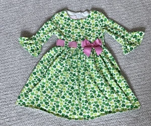 BONNIE JEAN Girl's 5 St. Patrick's Day Lucky Clover Girl Dress - Picture 1 of 6