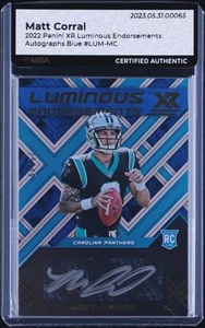 2022 Panini XR Luminous Endorsements Blue Matt Corral ROOKIE AUTO /49 MBA AUTH - Picture 1 of 2