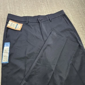 Haggar Pants Men 36x34 NEW Performance Microfiber Slacks Straight Black QuickDry - Picture 1 of 14
