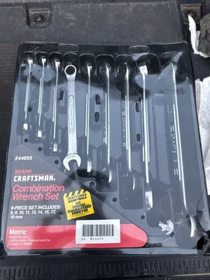 Juego de llaves combinadas Sears Craftsman EE. UU. Nos métricas 9 piezas 12pt 8-19 mm raro 44655 Foto 1 de 4