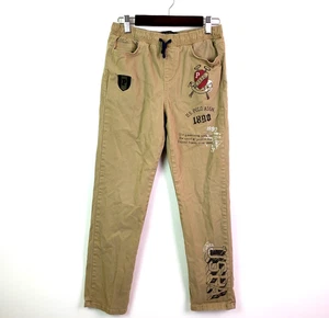 US Polo Assn Youth Boys Size L 10-12 Beige Khaki Graphic Print Pants - Picture 1 of 8