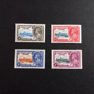 COLONIE INGLESI GILBERT ELLICE 1935/ SILVER JUBILEE, SERIE DI 4 VALORI LING. MH* - Imagen 1 de 2