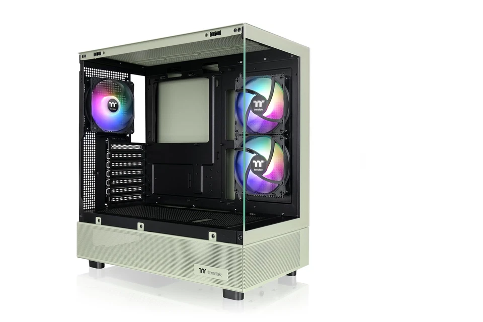 Matcha Green Mid Tower Pc Chassis With Tempered Glass And Argb Fans - Image 1 of 4