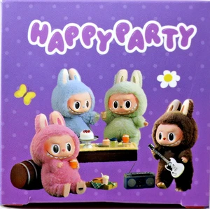 Labubu Inspired Happy Party Blind Box Mini Approx. 2" Flocked Sealed Bag & Box - Picture 1 of 4
