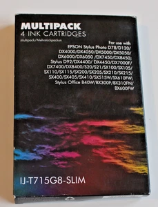 Multipack 4 Ink Cartridges For Epsom Printer IJ-T715G8-Slim - Picture 1 of 3