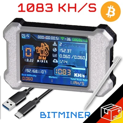 Bitcoin Nerdminer V2 Lotterie Miner + 3D  Gehäuse 1083 KH/S Nerd Miner 1024 - Bild 1 von 3