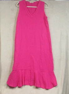Francesca Bettini Pink Shift Dress Womens Size M Sleeveless 100% Linen Italy - Picture 1 of 8