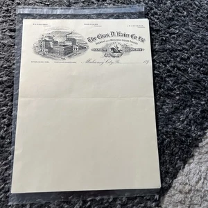 CHAS D KAIER CO MAHANOY CITY PA 1890’s BREWERY LETTERHEAD - Picture 1 of 2