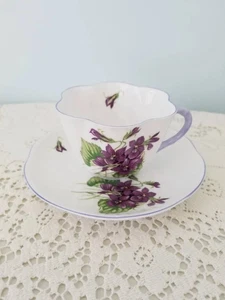 Shelley Violets England Bone China Dainty Shape Cup and Saucer 13821 - Picture 1 of 9