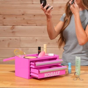 BRAND NEW - KOBALT HOT PINK 2 DRAWER STEEL TOOL BOX 10.83" W x 5.91" H x 5.91" L - Picture 1 of 8
